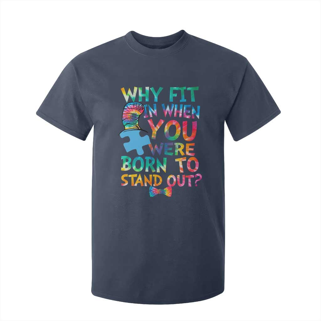 Funny Autism Support T Shirt For Kid Why Fit In When You Were Born To Stand Out Puzzle