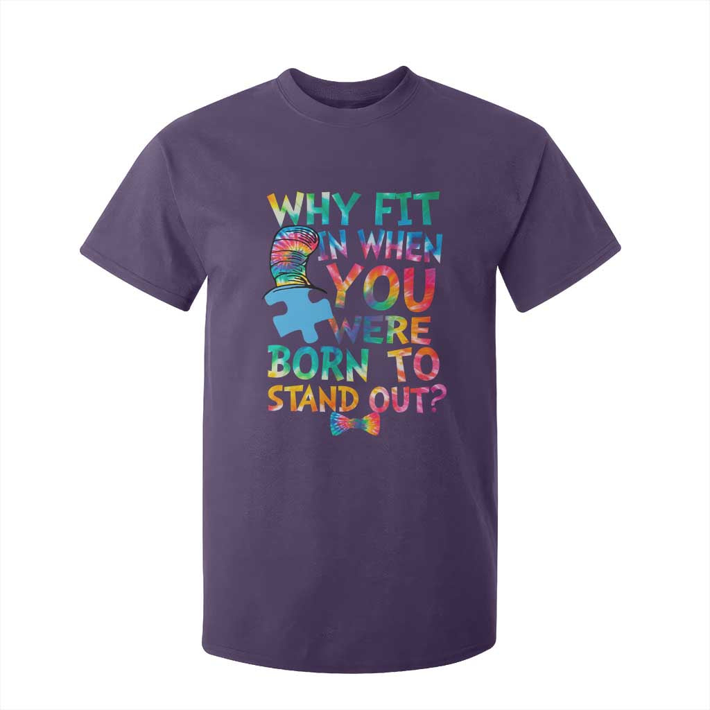 Funny Autism Support T Shirt For Kid Why Fit In When You Were Born To Stand Out Puzzle