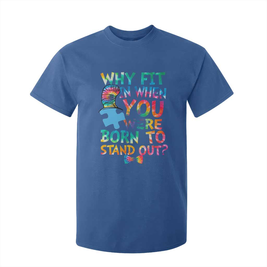 Funny Autism Support T Shirt For Kid Why Fit In When You Were Born To Stand Out Puzzle