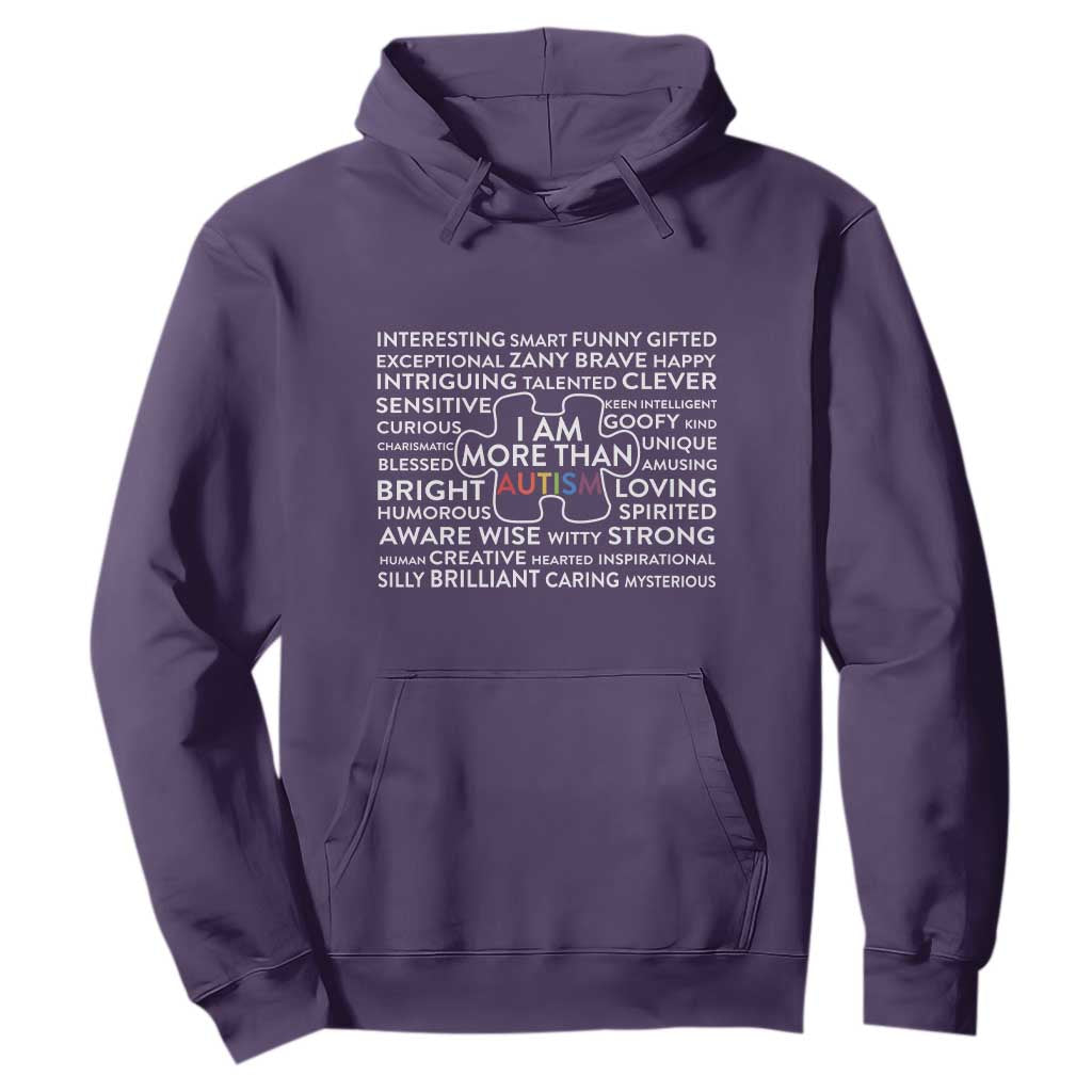 Autism Support Hoodie I Am More Than Autism Puzzle Piece
