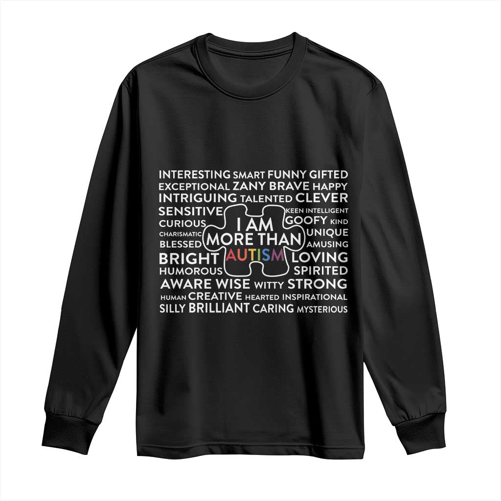 Autism Support Long Sleeve Shirt I Am More Than Autism Puzzle Piece