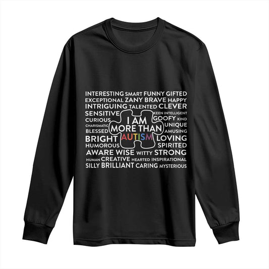 Autism Support Long Sleeve Shirt I Am More Than Autism Puzzle Piece