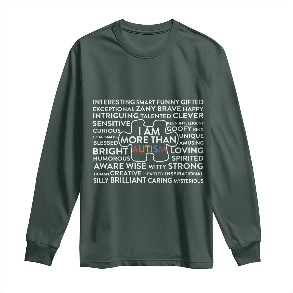 Autism Support Long Sleeve Shirt I Am More Than Autism Puzzle Piece
