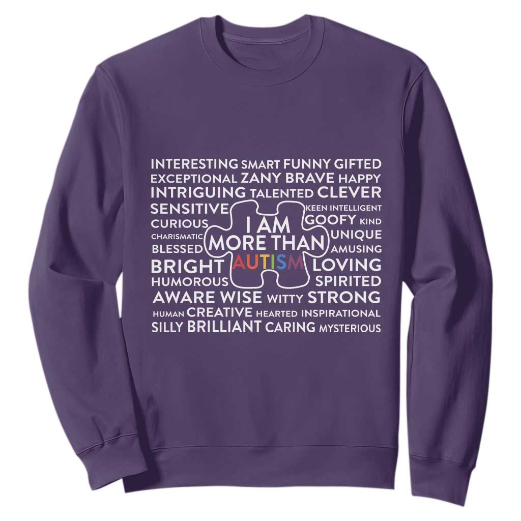 Autism Support Sweatshirt I Am More Than Autism Puzzle Piece