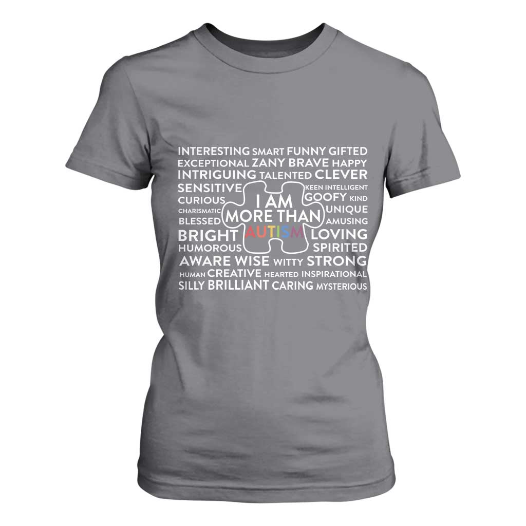 Autism Support T Shirt For Women I Am More Than Autism Puzzle Piece
