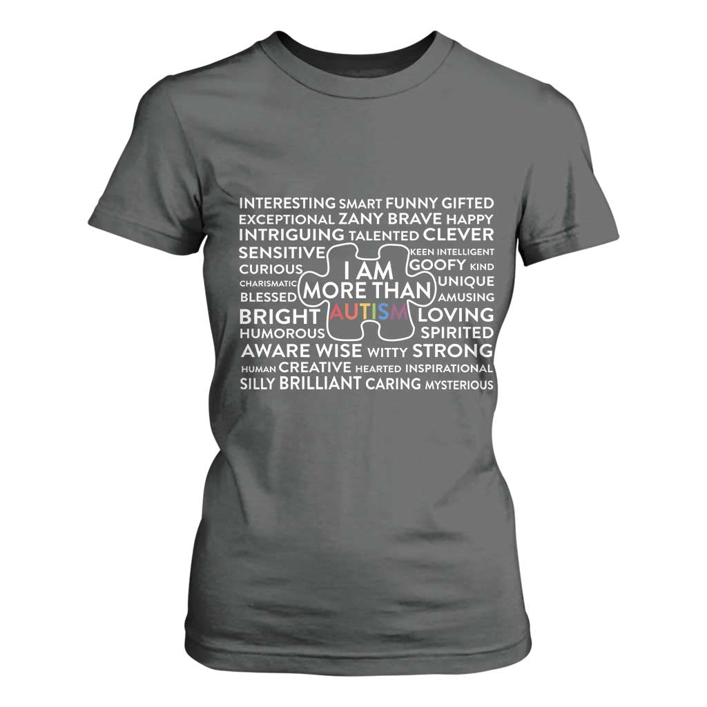 Autism Support T Shirt For Women I Am More Than Autism Puzzle Piece