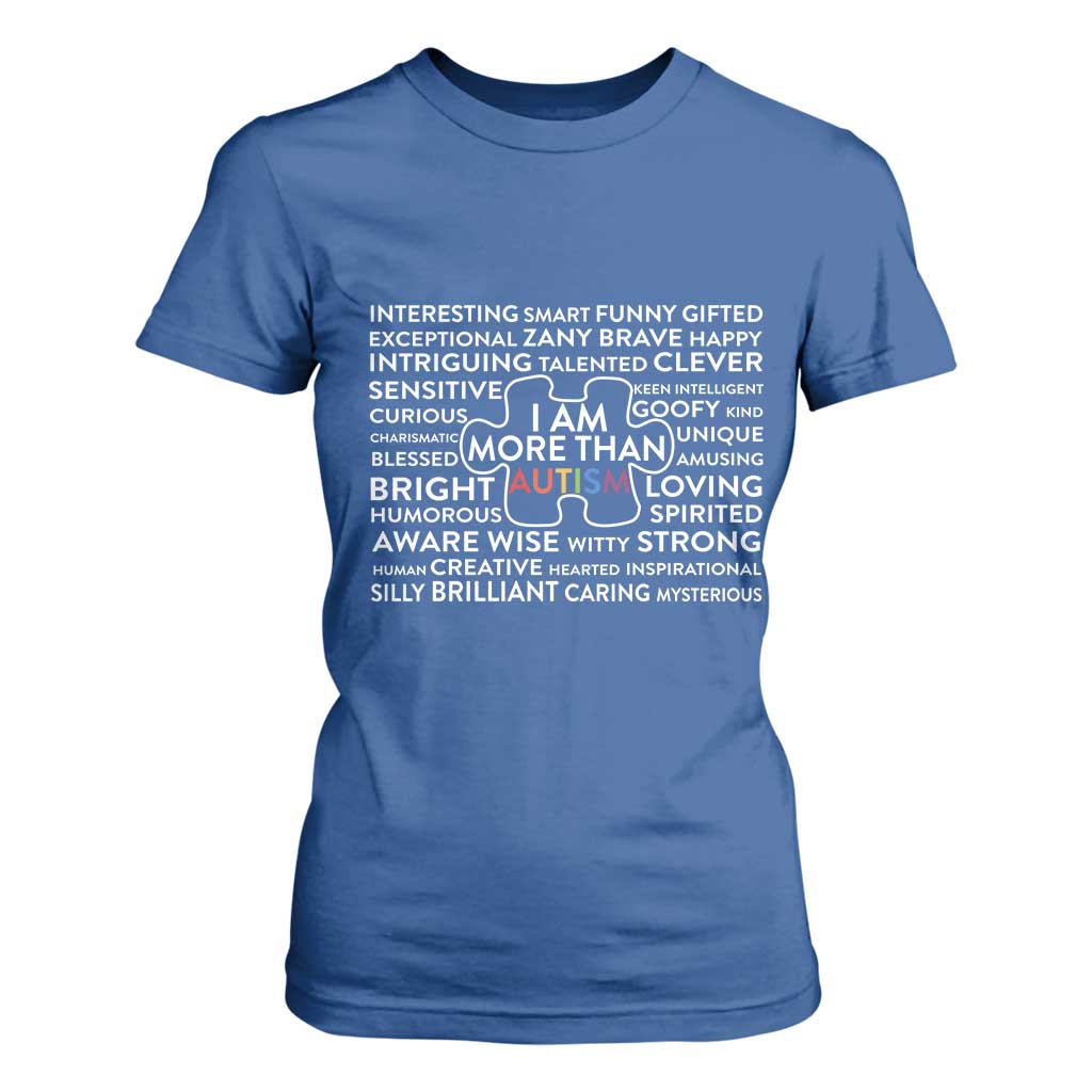 Autism Support T Shirt For Women I Am More Than Autism Puzzle Piece