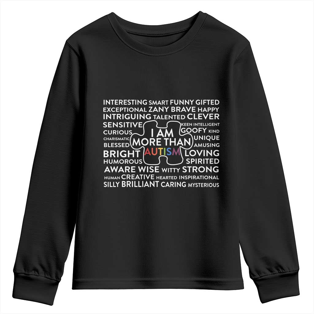 Autism Support Youth Sweatshirt I Am More Than Autism Puzzle Piece