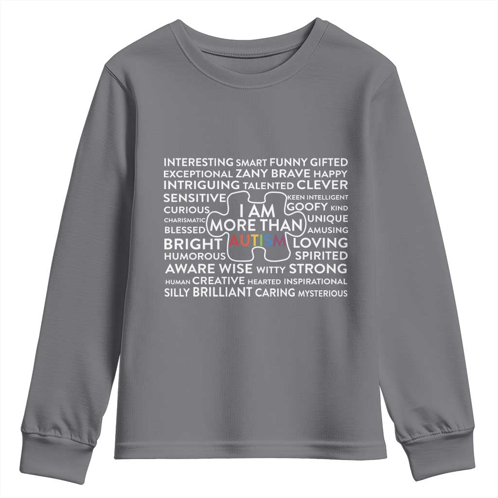 Autism Support Youth Sweatshirt I Am More Than Autism Puzzle Piece