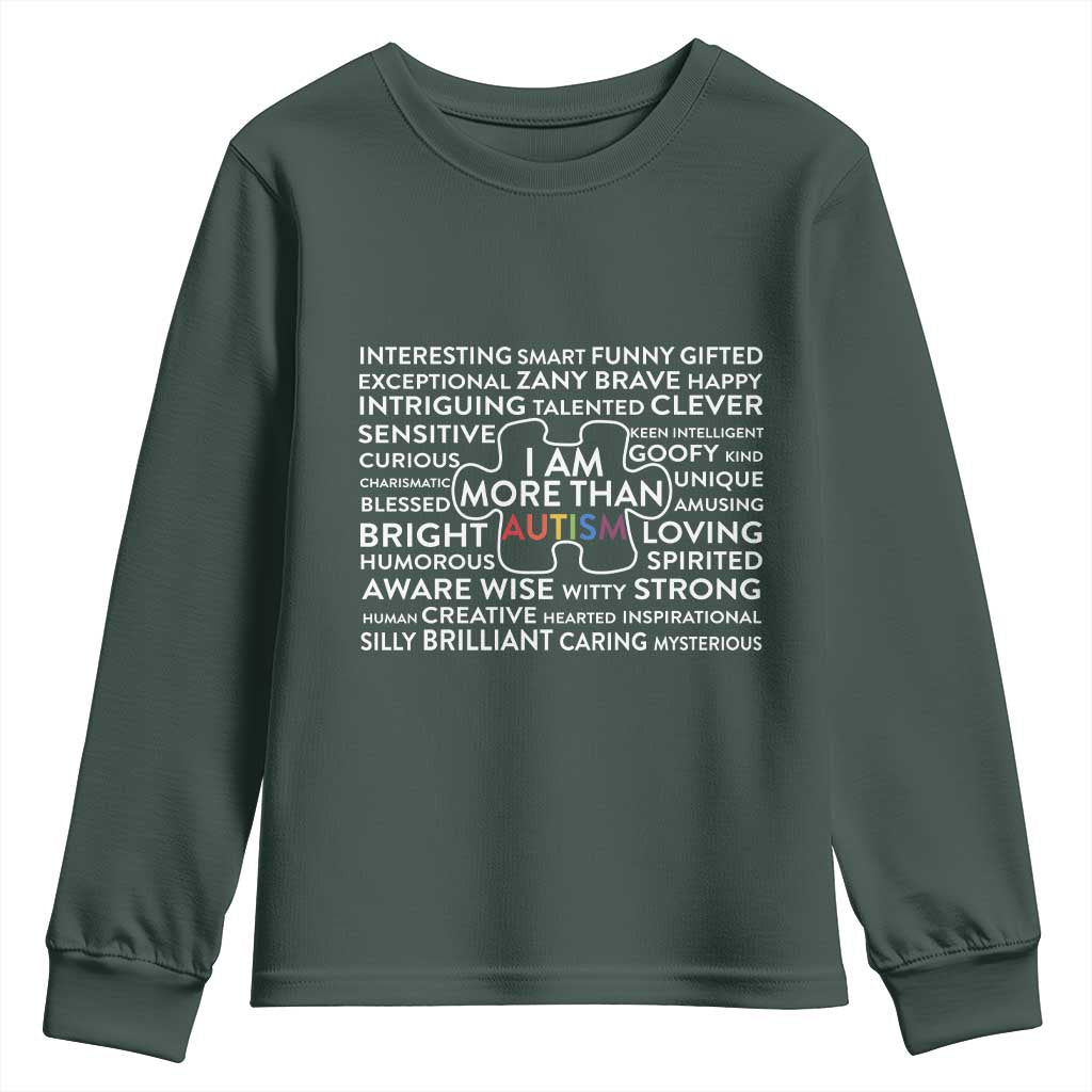 Autism Support Youth Sweatshirt I Am More Than Autism Puzzle Piece