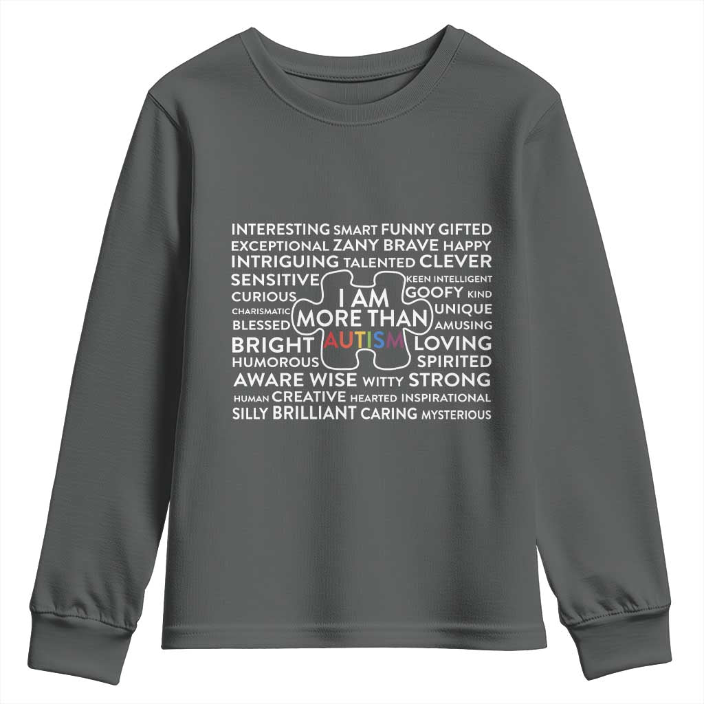 Autism Support Youth Sweatshirt I Am More Than Autism Puzzle Piece