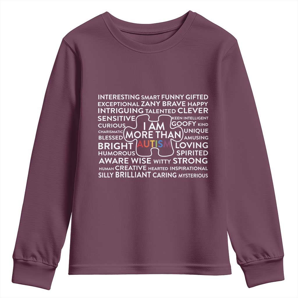 Autism Support Youth Sweatshirt I Am More Than Autism Puzzle Piece