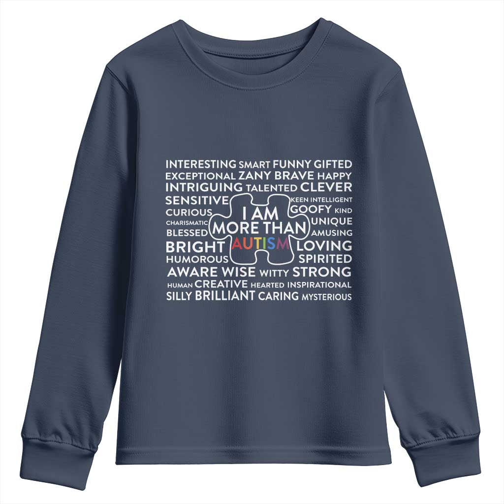 Autism Support Youth Sweatshirt I Am More Than Autism Puzzle Piece