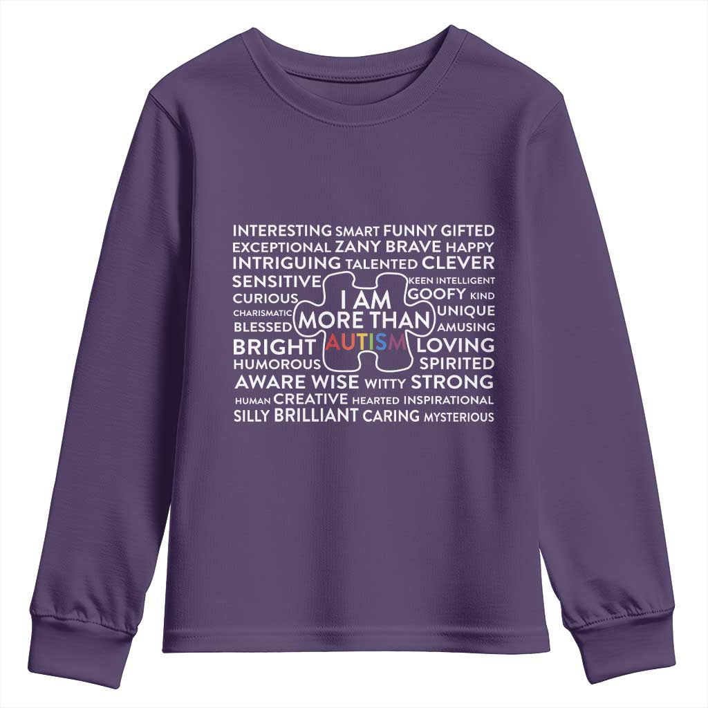 Autism Support Youth Sweatshirt I Am More Than Autism Puzzle Piece