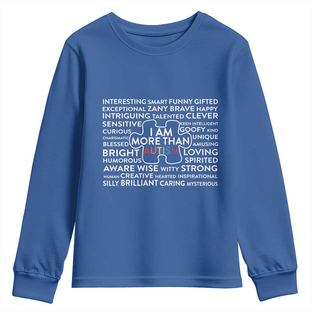 Autism Support Youth Sweatshirt I Am More Than Autism Puzzle Piece