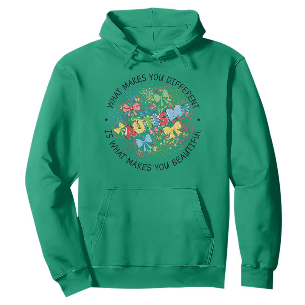 Funny Autism Support What Makes You Different Is What Makes You Beautiful Hoodie Coquette Puzzle