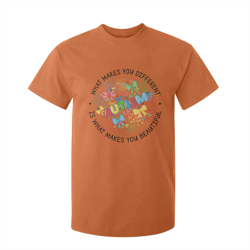 Funny Autism Support What Makes You Different Is What Makes You Beautiful T Shirt For Kid Coquette Puzzle