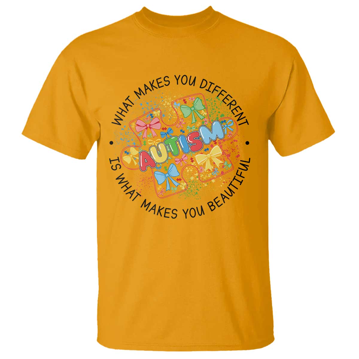 Funny Autism Support What Makes You Different Is What Makes You Beautiful T Shirt Coquette Puzzle