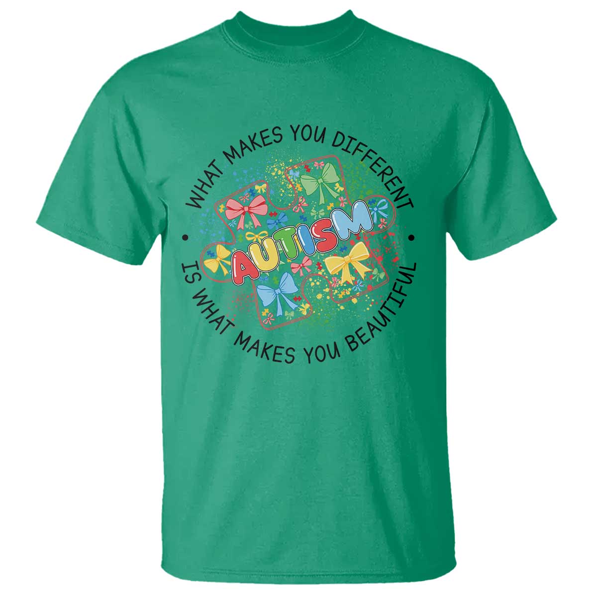 Funny Autism Support What Makes You Different Is What Makes You Beautiful T Shirt Coquette Puzzle