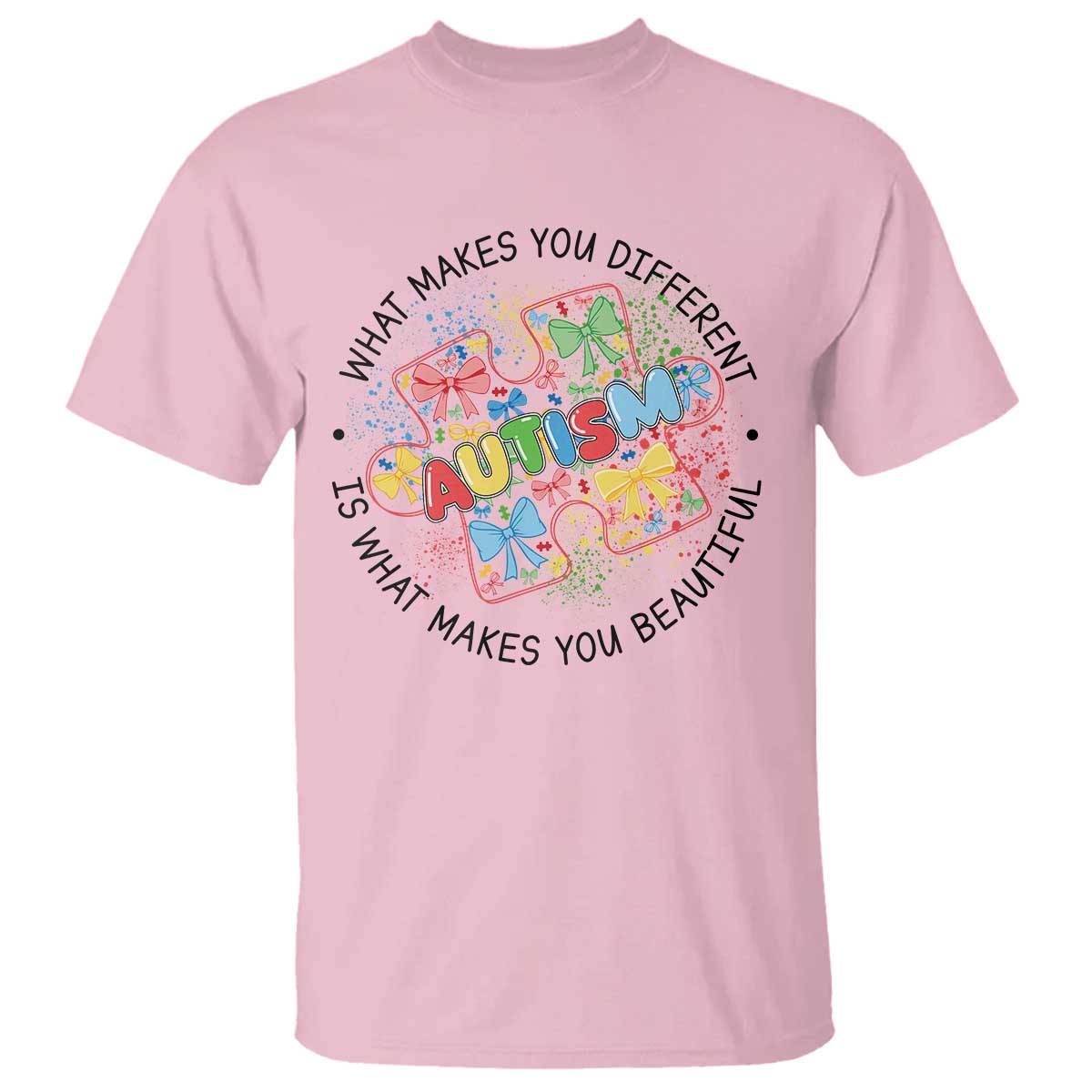 Funny Autism Support What Makes You Different Is What Makes You Beautiful T Shirt Coquette Puzzle