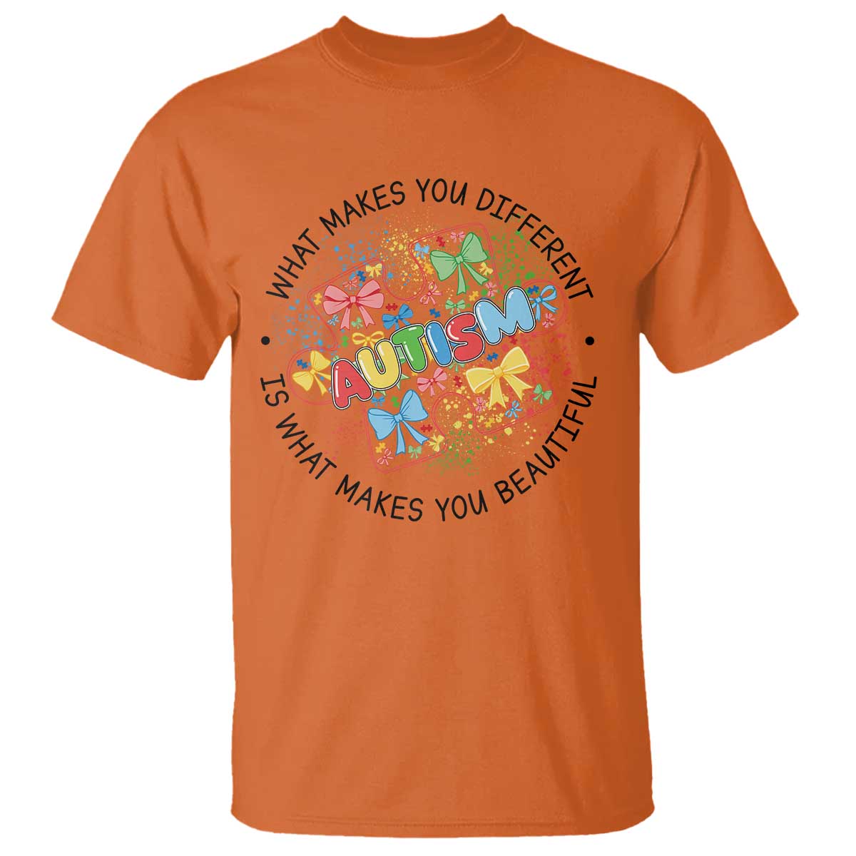 Funny Autism Support What Makes You Different Is What Makes You Beautiful T Shirt Coquette Puzzle