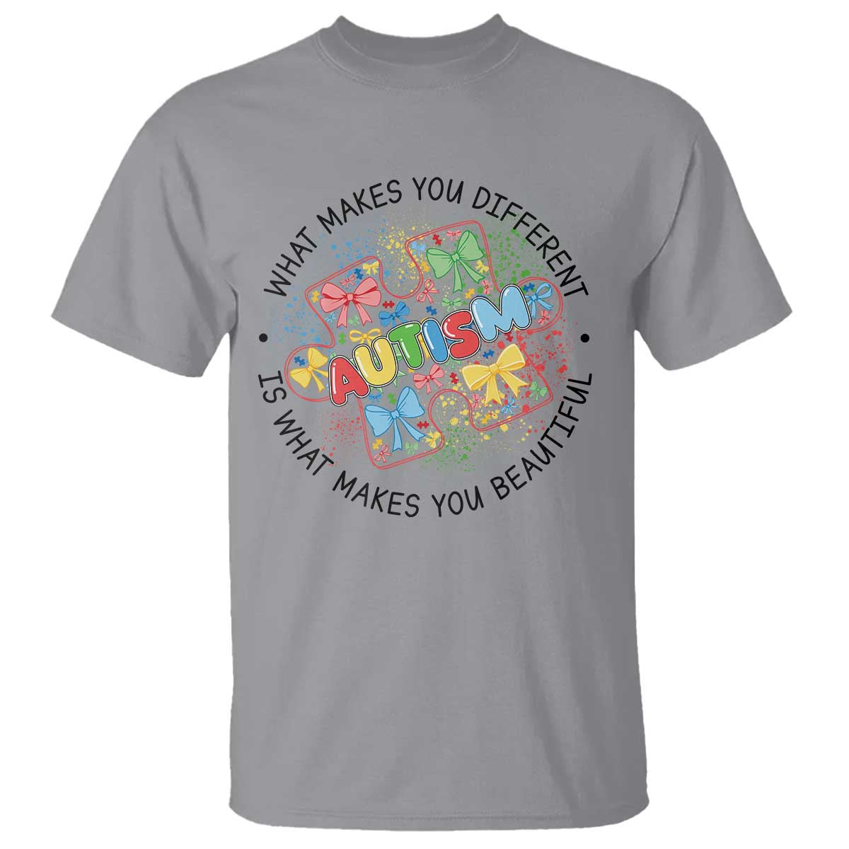 Funny Autism Support What Makes You Different Is What Makes You Beautiful T Shirt Coquette Puzzle