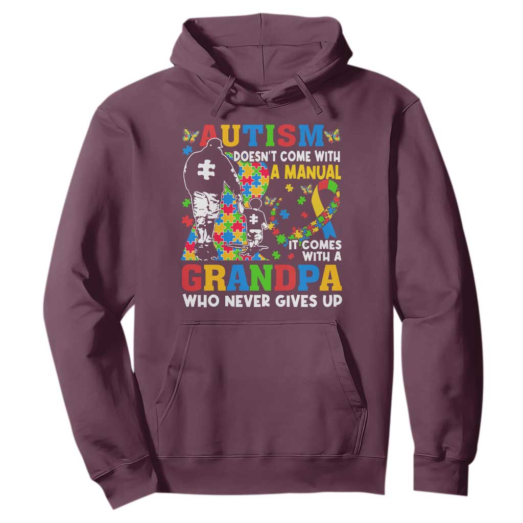 Autism Grandpa Hoodie Autism Doesn't Come With A Manual It Comes With A Grandpa