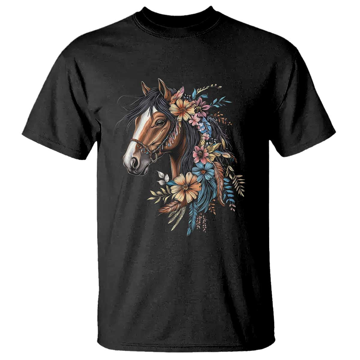 floral-wild-horse-country-horse-riding-t-shirt
