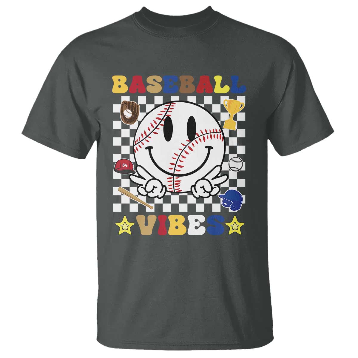 funny-baseball-vibes-t-shirt-retro-groove-green-ball-smiley-face