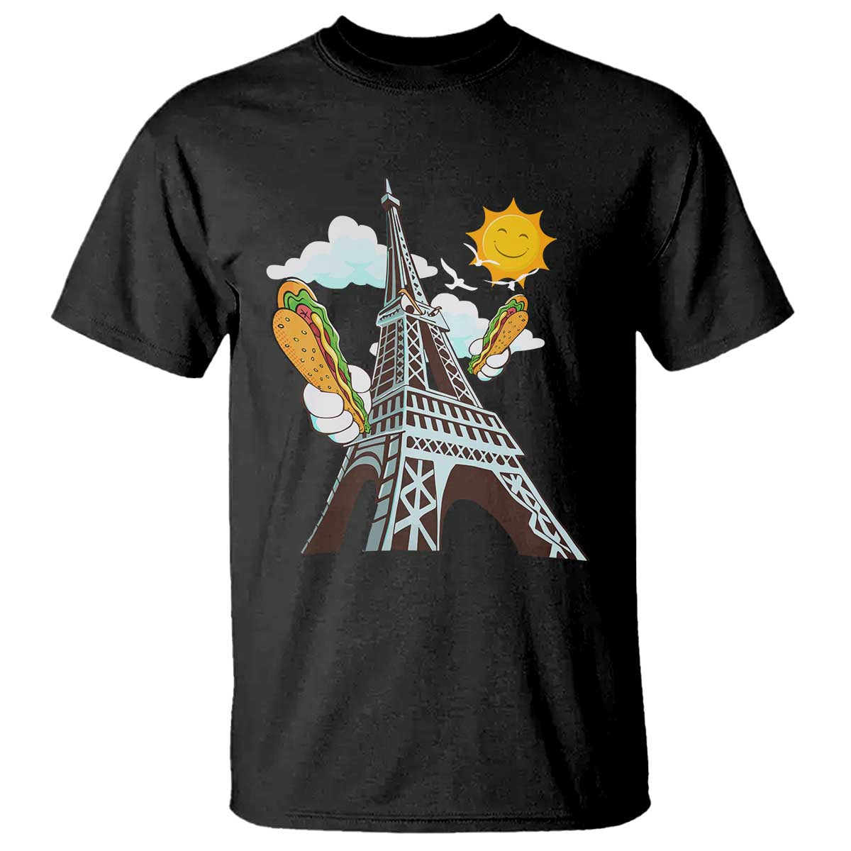funny-french-american-heritage-month-t-shirt-cute-hotdog-eiffel-tower