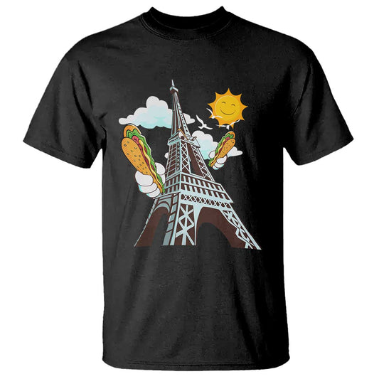 funny-french-american-heritage-month-t-shirt-cute-hotdog-eiffel-tower