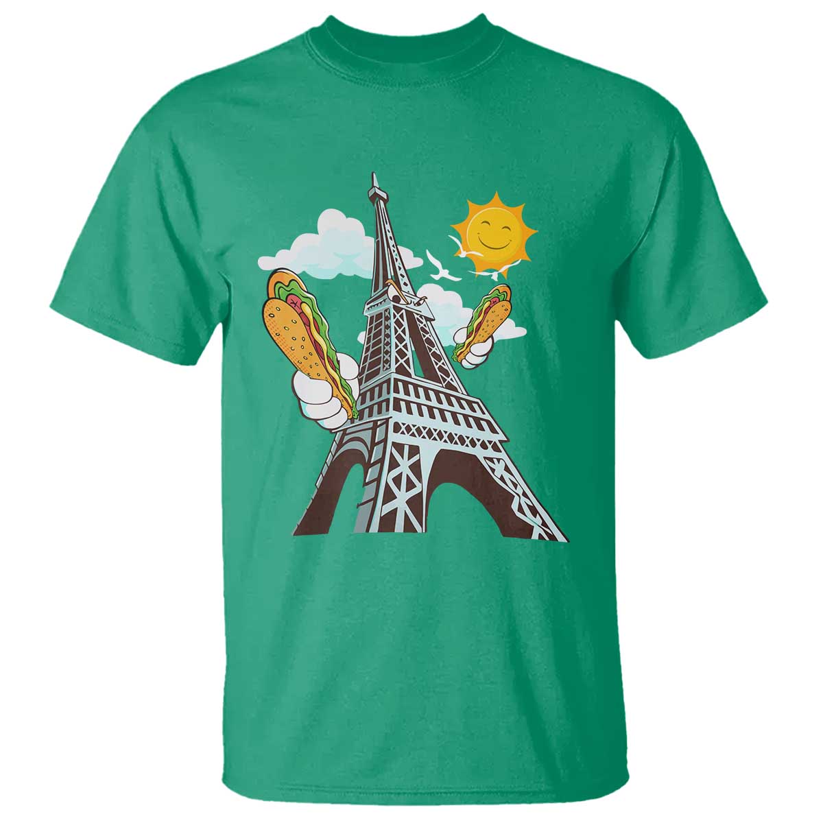 funny-french-american-heritage-month-t-shirt-cute-hotdog-eiffel-tower