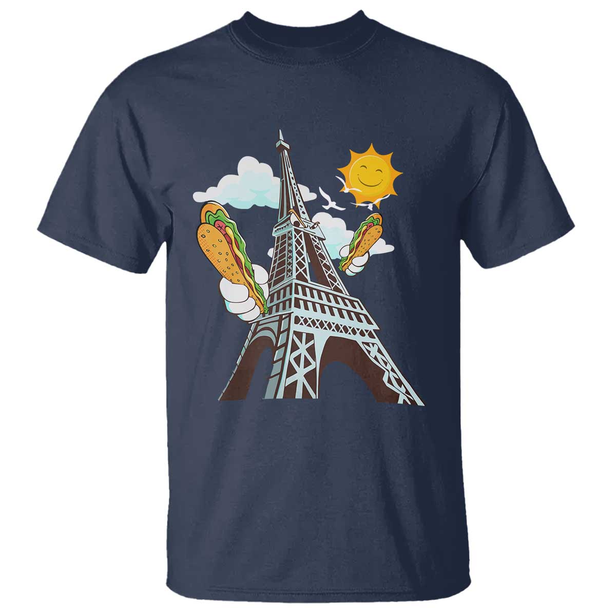 funny-french-american-heritage-month-t-shirt-cute-hotdog-eiffel-tower