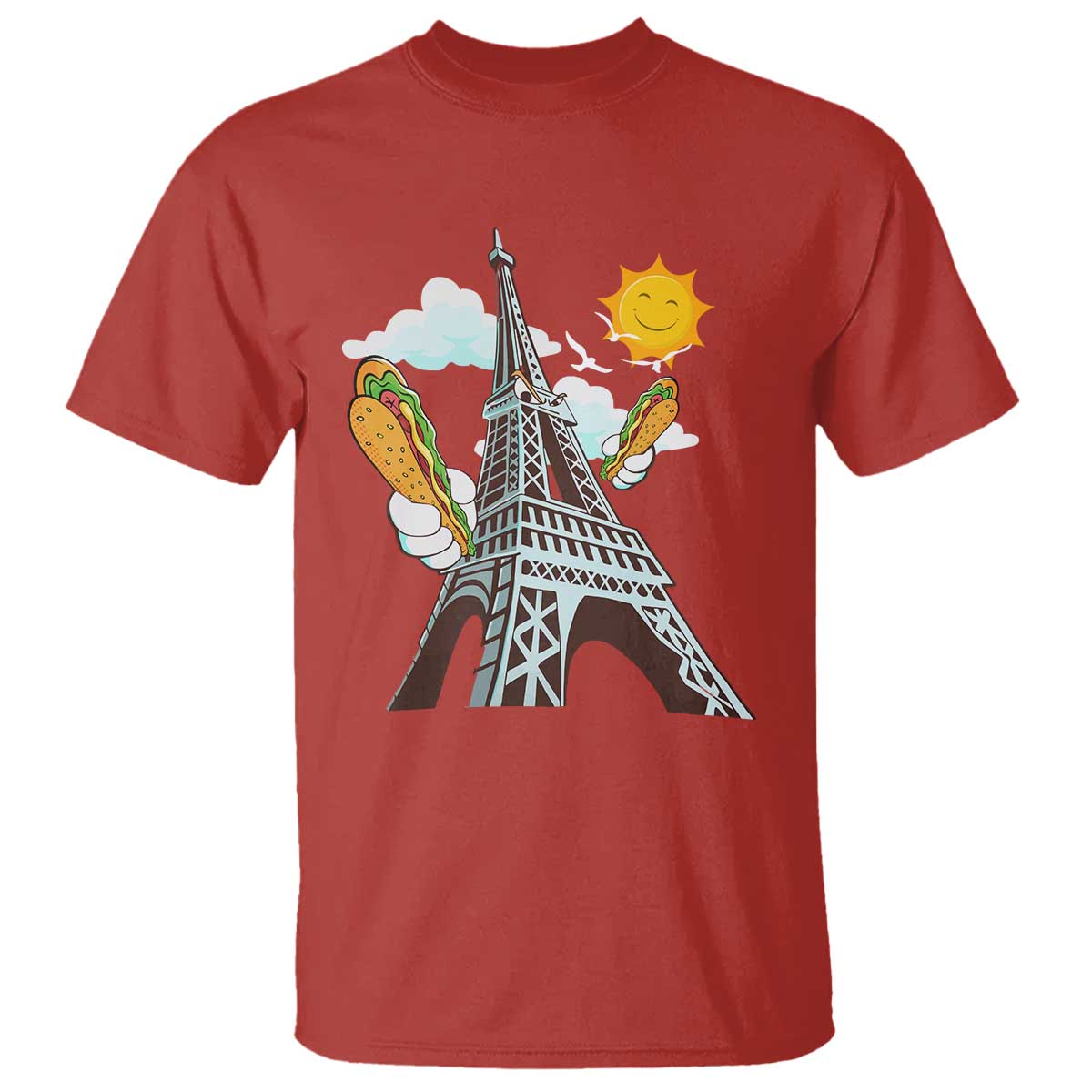 funny-french-american-heritage-month-t-shirt-cute-hotdog-eiffel-tower