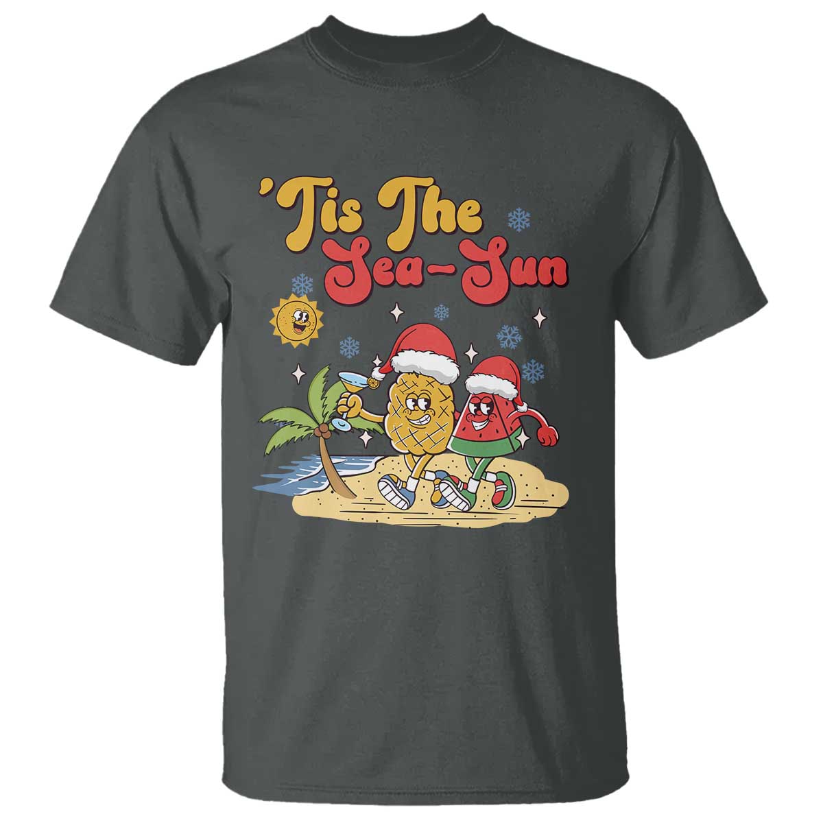 funny-christmas-in-july-t-shirt-tis-the-sea-sun-retro-tropical-pineapple-watermelon