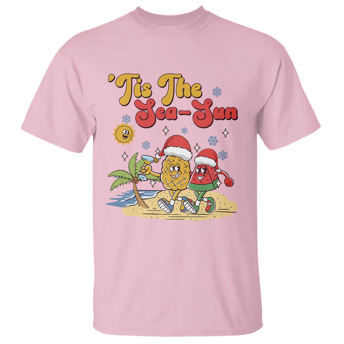 funny-christmas-in-july-t-shirt-tis-the-sea-sun-retro-tropical-pineapple-watermelon
