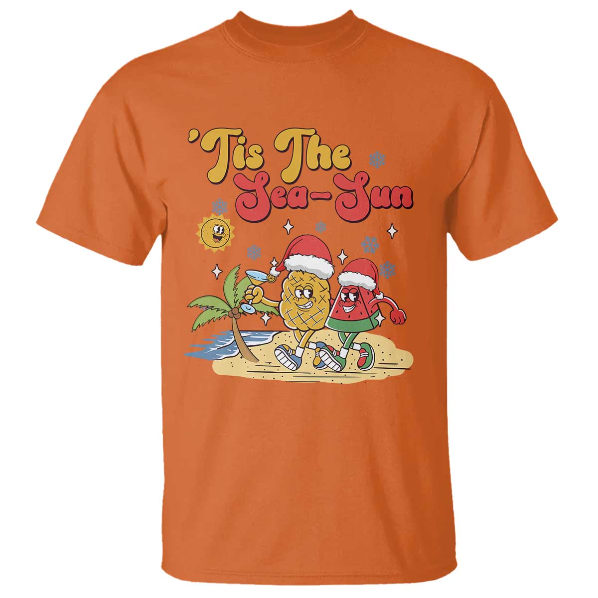 funny-christmas-in-july-t-shirt-tis-the-sea-sun-retro-tropical-pineapple-watermelon