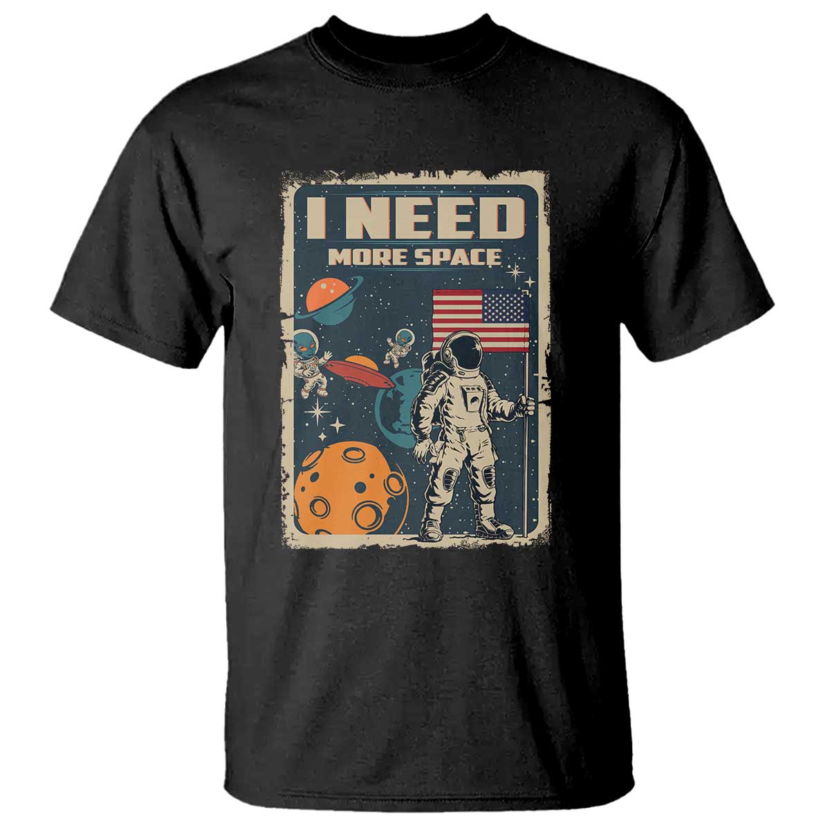 funny-i-need-more-space-t-shirt-retro-astronaut-spaceship-star-planets