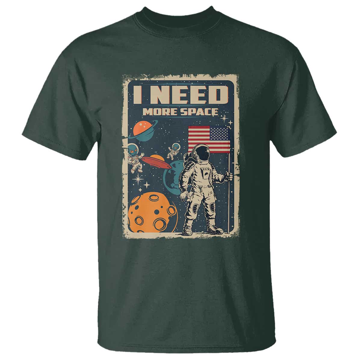 funny-i-need-more-space-t-shirt-retro-astronaut-spaceship-star-planets