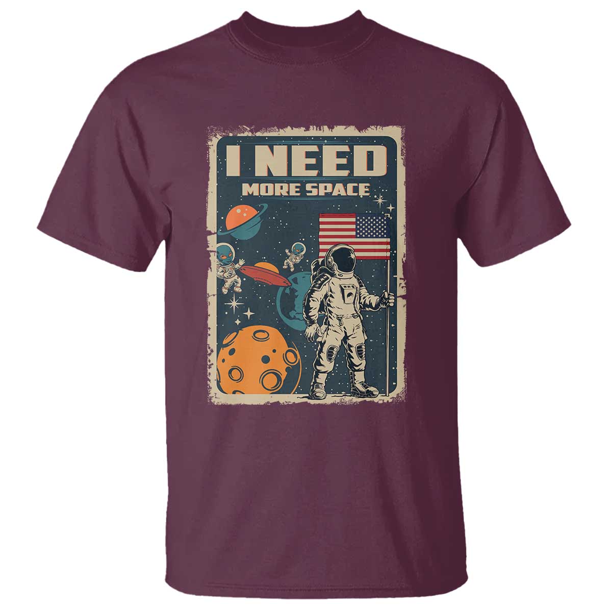 funny-i-need-more-space-t-shirt-retro-astronaut-spaceship-star-planets