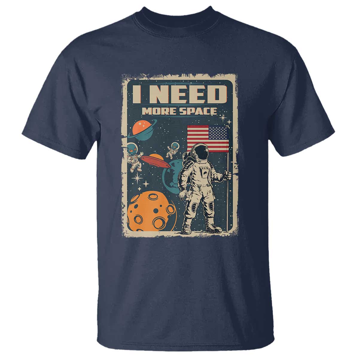 funny-i-need-more-space-t-shirt-retro-astronaut-spaceship-star-planets