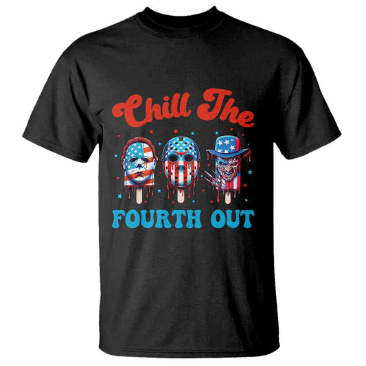 funny-chill-the-fourth-out-t-shirt-4th-of-july-horror-movie-popsicle-mask-usa-flag