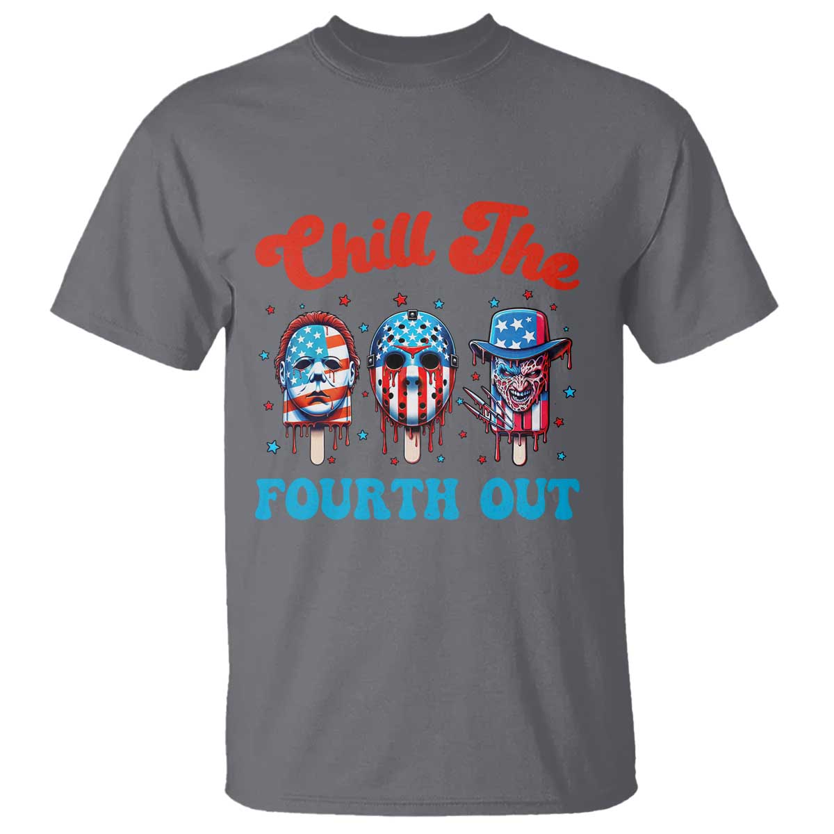 funny-chill-the-fourth-out-t-shirt-4th-of-july-horror-movie-popsicle-mask-usa-flag