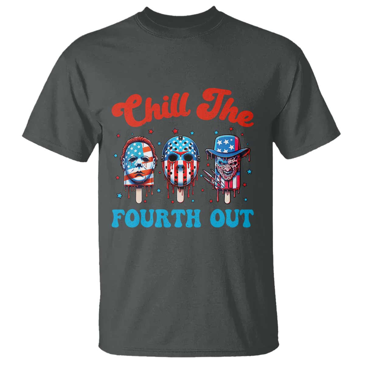 funny-chill-the-fourth-out-t-shirt-4th-of-july-horror-movie-popsicle-mask-usa-flag
