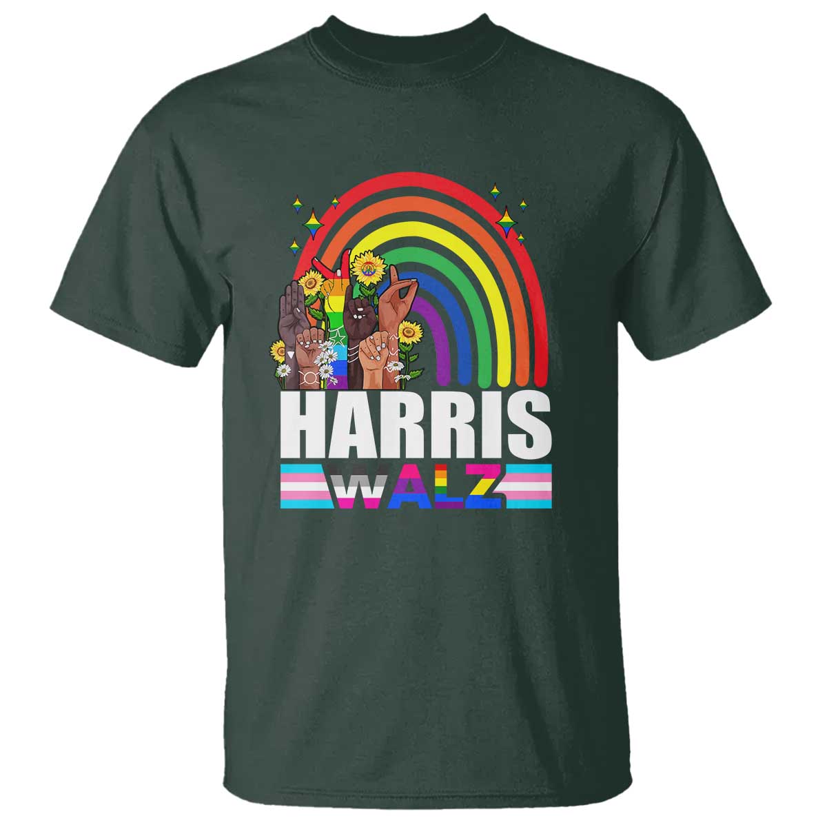 harris-walz-t-shirt-lgbt-rainbow-flag-hand-rise-flower-unity