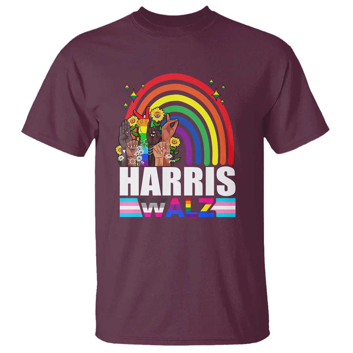 harris-walz-t-shirt-lgbt-rainbow-flag-hand-rise-flower-unity