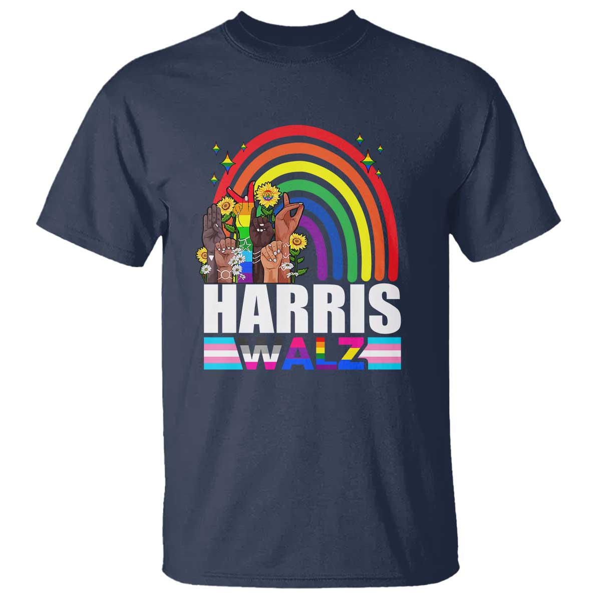 harris-walz-t-shirt-lgbt-rainbow-flag-hand-rise-flower-unity
