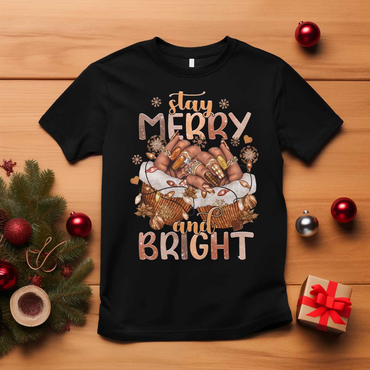 funny-african-american-christmas-t-shirt-stay-merry-and-bright-black-melanin-girl