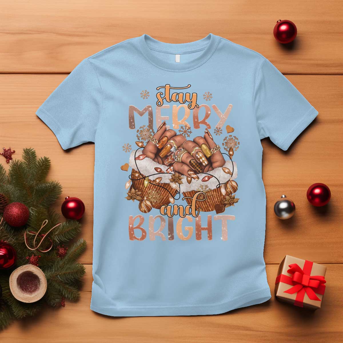 funny-african-american-christmas-t-shirt-stay-merry-and-bright-black-melanin-girl