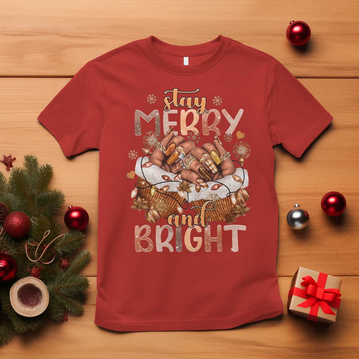 funny-african-american-christmas-t-shirt-stay-merry-and-bright-black-melanin-girl